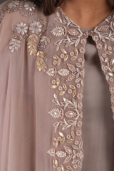 Grey Chikankari Cape With DressIMG_4831