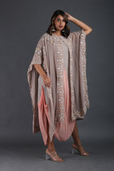 Grey Chikankari Cape With DressIMG_4839