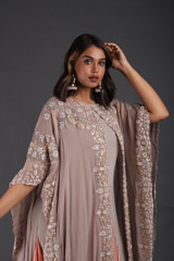 Grey Chikankari Cape With DressIMG_4840