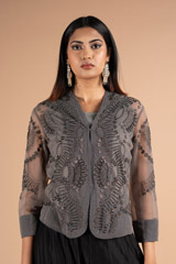 Black Hand Embroidered Top Bottom SetDSC06932