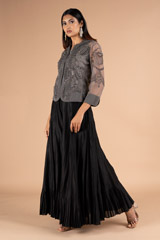 Black Hand Embroidered Top Bottom SetDSC06935