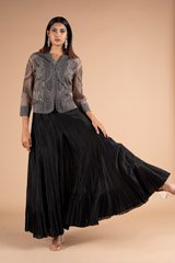 Black Hand Embroidered Top Bottom SetDSC06942