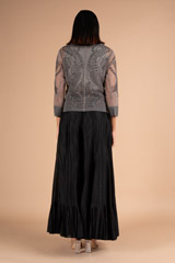 Black Hand Embroidered Top Bottom SetDSC06943