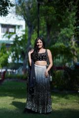 Light Grey Sequins Lehenga