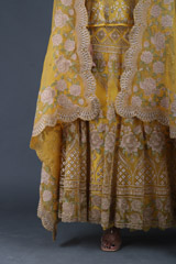 Yellow Peplum Lehenga SetIMG_5023