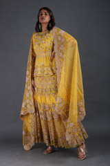 Yellow Peplum Lehenga SetIMG_5027