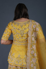 Yellow Peplum Lehenga SetIMG_5038