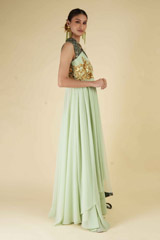 Mint Green V Neck AnarkaliDSC06158