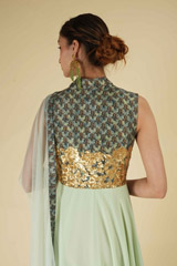 Mint Green V Neck AnarkaliDSC06160