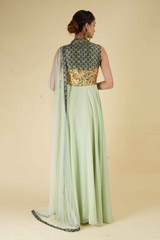 Mint Green V Neck AnarkaliDSC06161