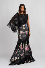 Black Floral Printed Gown_DSC7694-Edit