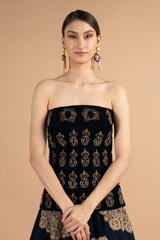 Navy Blue Velvet Corset With Navy SkirtDSC00130