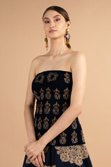 Navy Blue Velvet Corset With Navy SkirtDSC00133