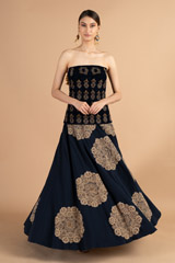 Navy Blue Velvet Corset With Navy SkirtDSC00136