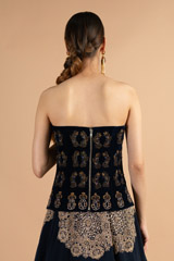 Navy Blue Velvet Corset With Navy SkirtDSC00138