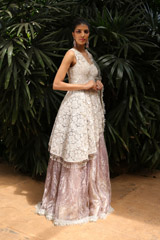 Beige Embellished Lehenga With  Peplum TopIMG_0770