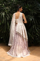 Beige Embellished Lehenga With  Peplum TopIMG_0786