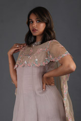 Grey Balloon Gown With A CapeIMG_4921