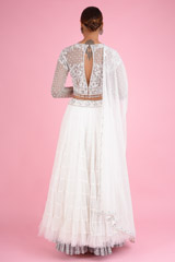 White Tiered LehengaDSC07039