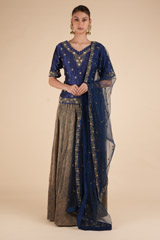 Navy Blue Embellished Lehenga SetDSC00843