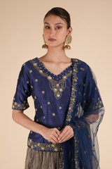 Navy Blue Embellished Lehenga SetDSC00844