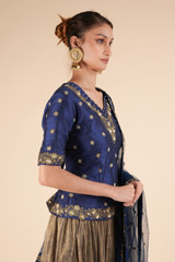 Navy Blue Embellished Lehenga SetDSC00847