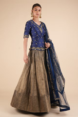 Navy Blue Embellished Lehenga Set