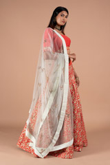Red Leaves Pattern LehengaDSC08507