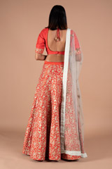 Red Leaves Pattern LehengaDSC08509