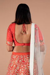 Red Leaves Pattern LehengaDSC08513