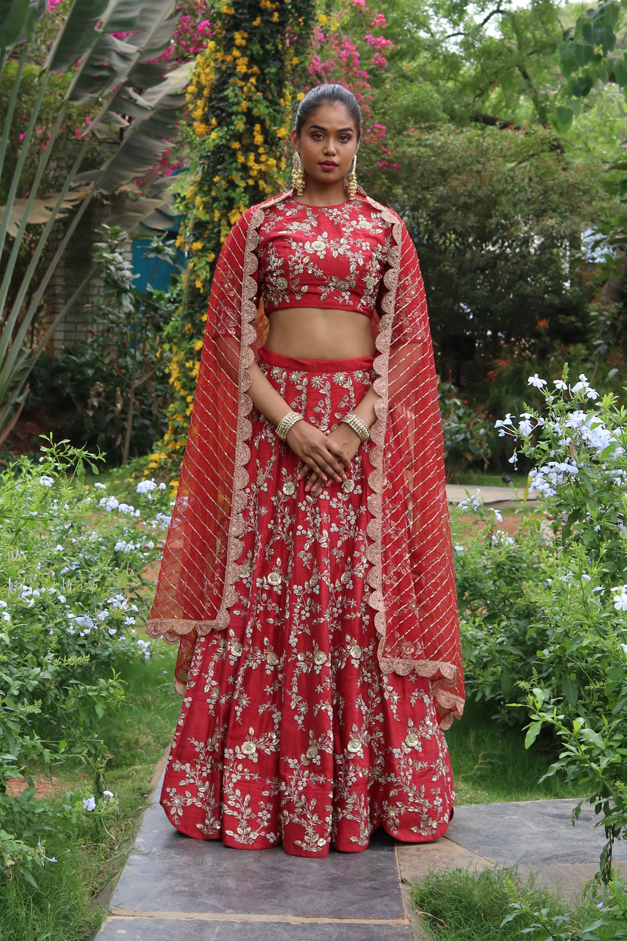 RED LEHENGA SET