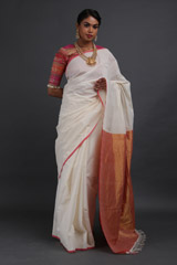 Cream And Gold Tissue Saree1277_video