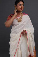 Cream And Gold Tissue SareeIMG_4076