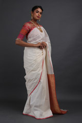 Cream And Gold Tissue SareeIMG_4084