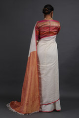 Cream And Gold Tissue SareeIMG_4095