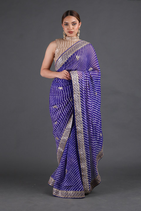 Violet Lahariya Gotta Work Saree