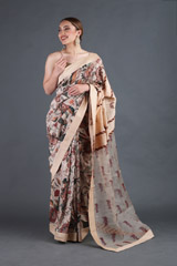 Chandan Anardana Organza SareeIMG_4005