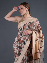 Chandan Anardana Organza SareeIMG_4007