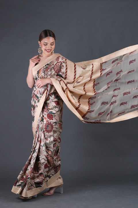 Chandan Anardana Organza Saree