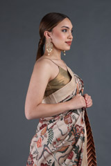 Chandan Anardana Organza SareeIMG_4012