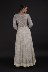 Off White Sequins Gown_DTR0315