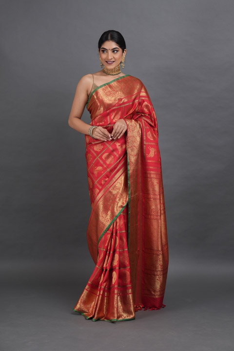 Red Kanjeevaram Saree