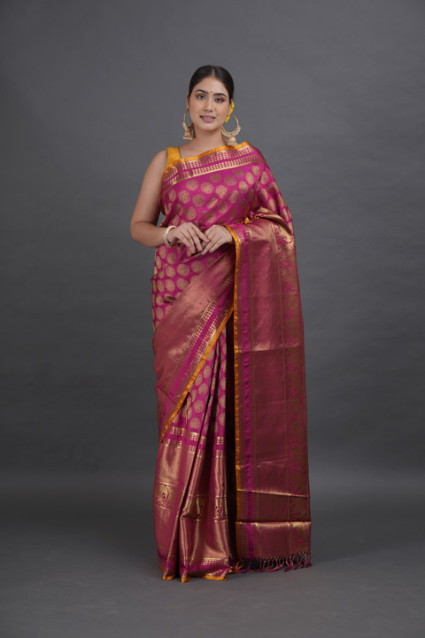 Pink Kanjeevaram Saree