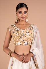 Falling Daisies Polka LehengaDSC07719