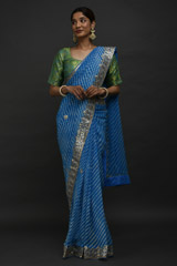 Blue Gota Work Saree