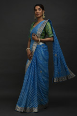 Blue Gota Work Saree_DSC3575