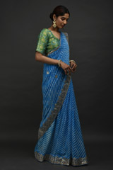 Blue Gota Work Saree_DSC3576