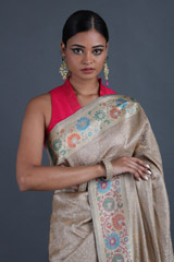 Beige Jaal Banarasi SareeIMG_9319