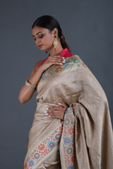 Beige Jaal Banarasi SareeIMG_9327
