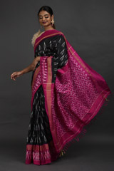Black Silk Ikat Saree1307_video